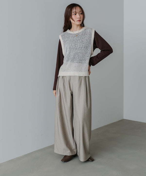 ストライプヘリンボーンパンツ