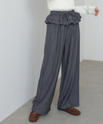 ウエストフリルストライプパンツ