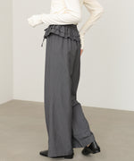 ウエストフリルストライプパンツ