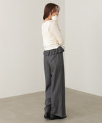 ウエストフリルストライプパンツ