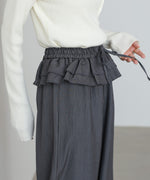 ウエストフリルストライプパンツ