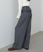 ウエストフリルストライプパンツ