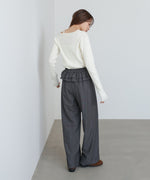 ウエストフリルストライプパンツ