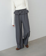 ウエストフリルストライプパンツ