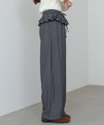 ウエストフリルストライプパンツ