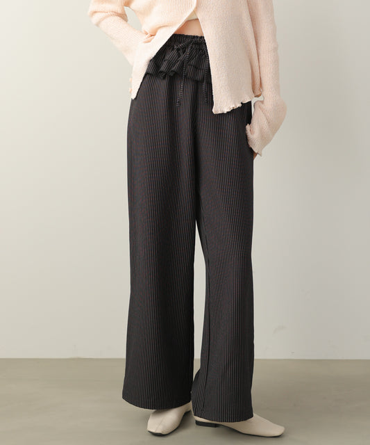 ウエストフリルストライプパンツ