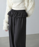 ウエストフリルストライプパンツ