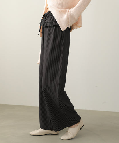 ウエストフリルストライプパンツ