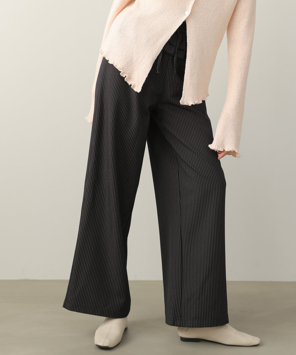 ウエストフリルストライプパンツ