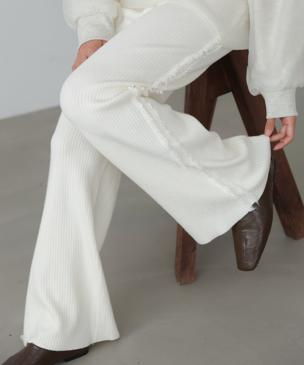 サイドフリンジニットパンツ