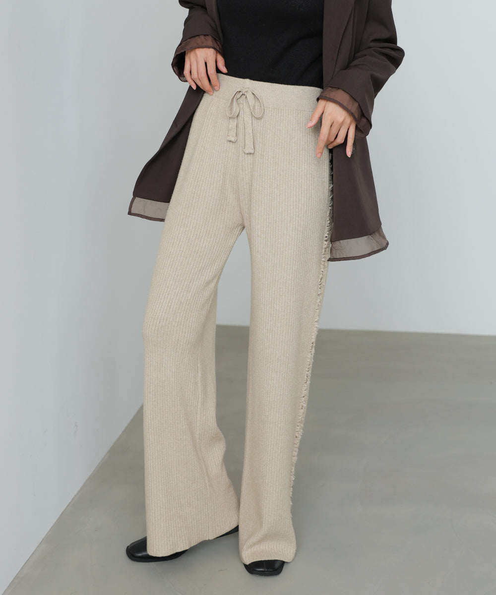 サイドフリンジニットパンツ