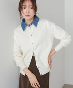 【2026SS】衿デニムドッキングニットカーディガン