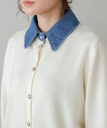 【2026SS】衿デニムドッキングニットカーディガン