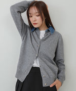 【2026SS】衿デニムドッキングニットカーディガン