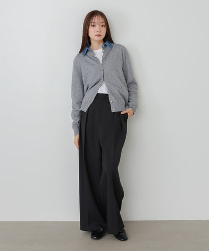 【2026SS】衿デニムドッキングニットカーディガン