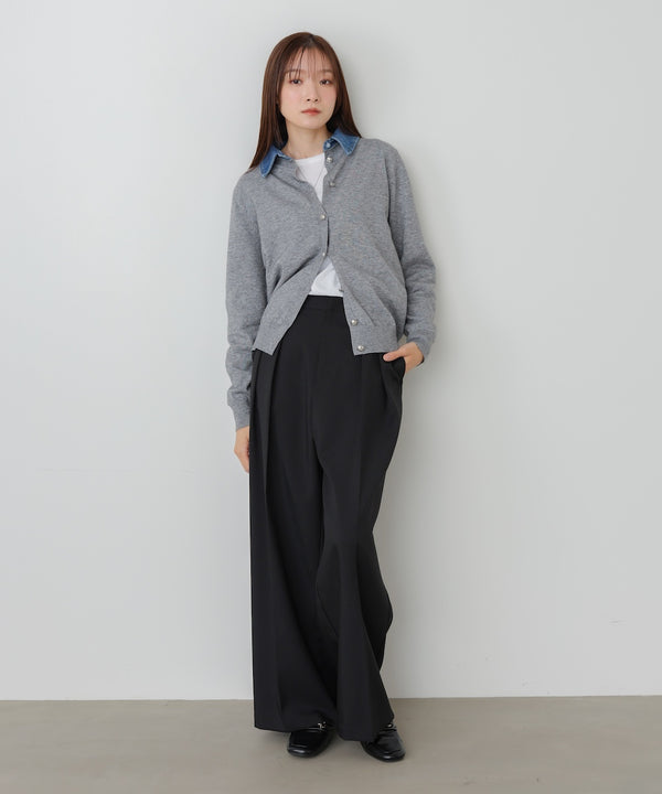 【2026SS】衿デニムドッキングニットカーディガン