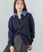 【2026SS】衿デニムドッキングニットカーディガン