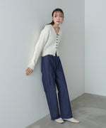 ショートシャギーくるみボタンカーディガン