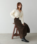 ショートシャギーくるみボタンカーディガン