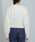 ショートシャギーくるみボタンカーディガン