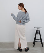 ショートシャギーくるみボタンカーディガン