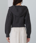 ショートフーディーニットトップス