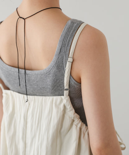 サイドギャザーキャミワンピース