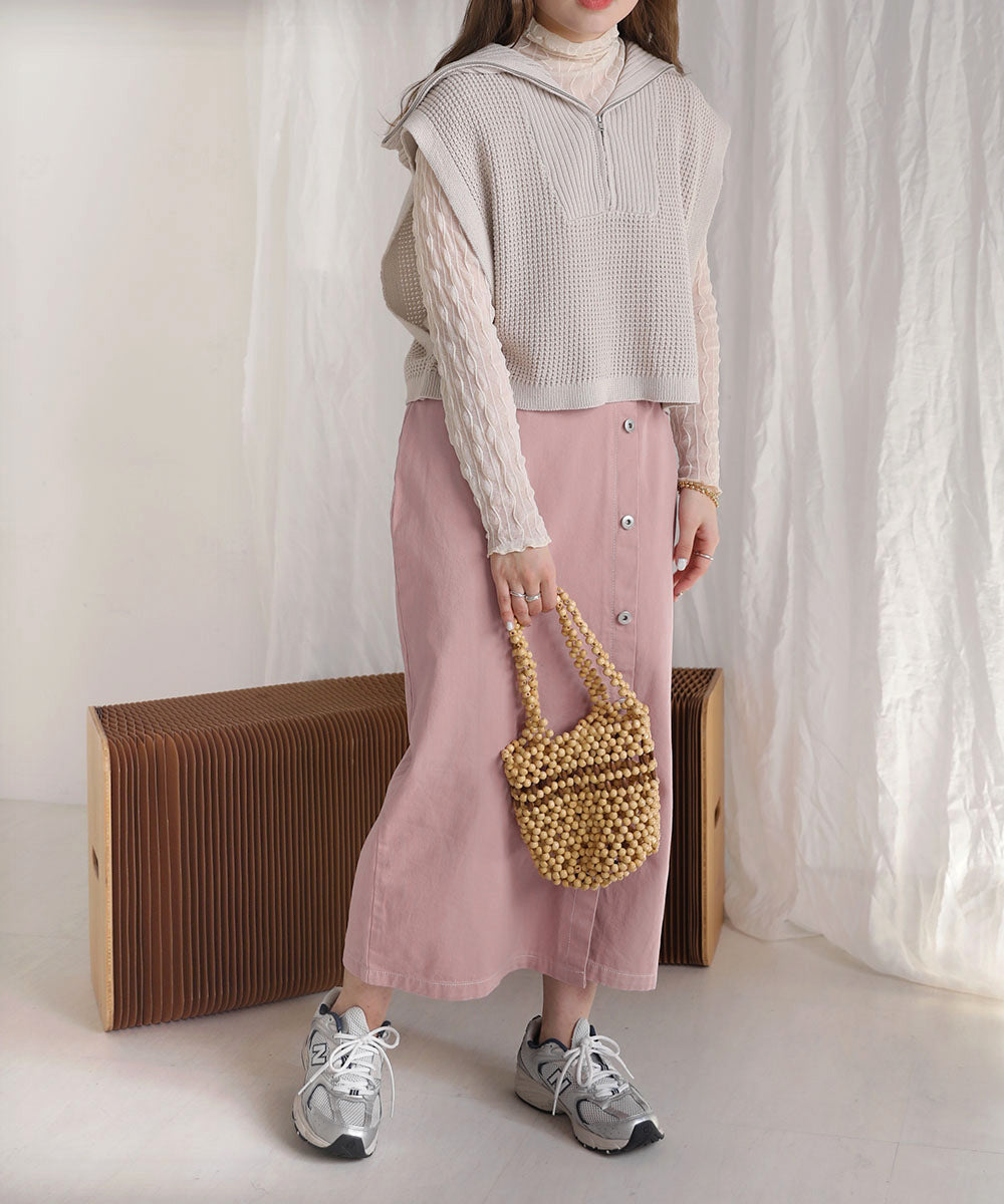 FRONT BUTTON SKIRT