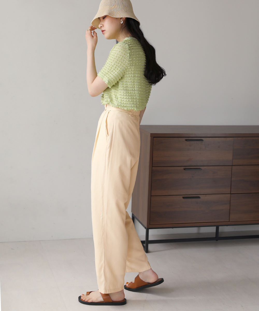 TWO-TUCK SATIN TAPERED PANTS