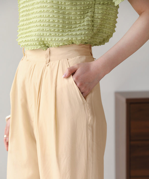 TWO-TUCK SATIN TAPERED PANTS