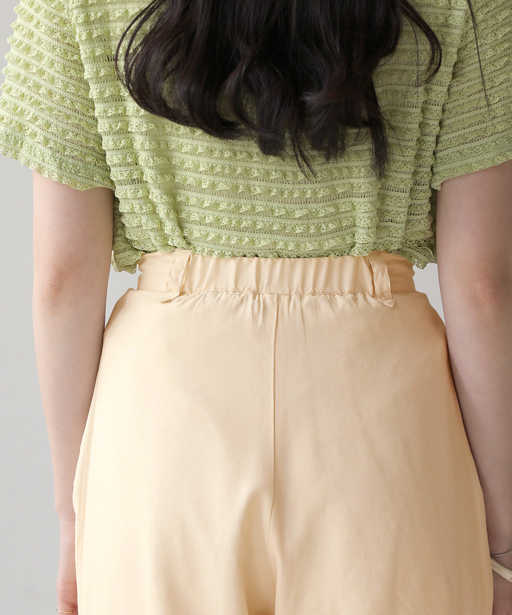 TWO-TUCK SATIN TAPERED PANTS