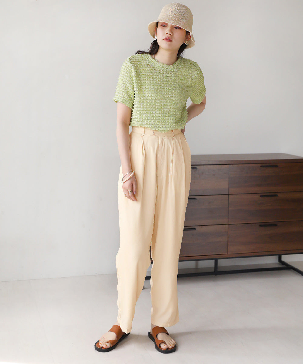 TWO-TUCK SATIN TAPERED PANTS