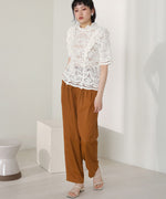 TWO-TUCK SATIN TAPERED PANTS