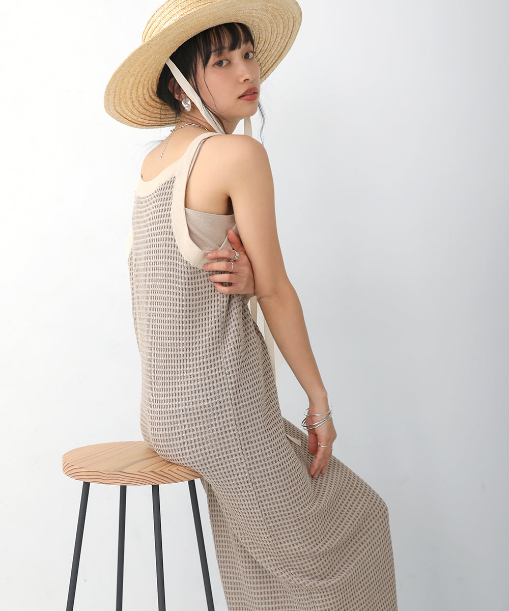 AMERICAN GINGHAM KNIT ONEPIECE
