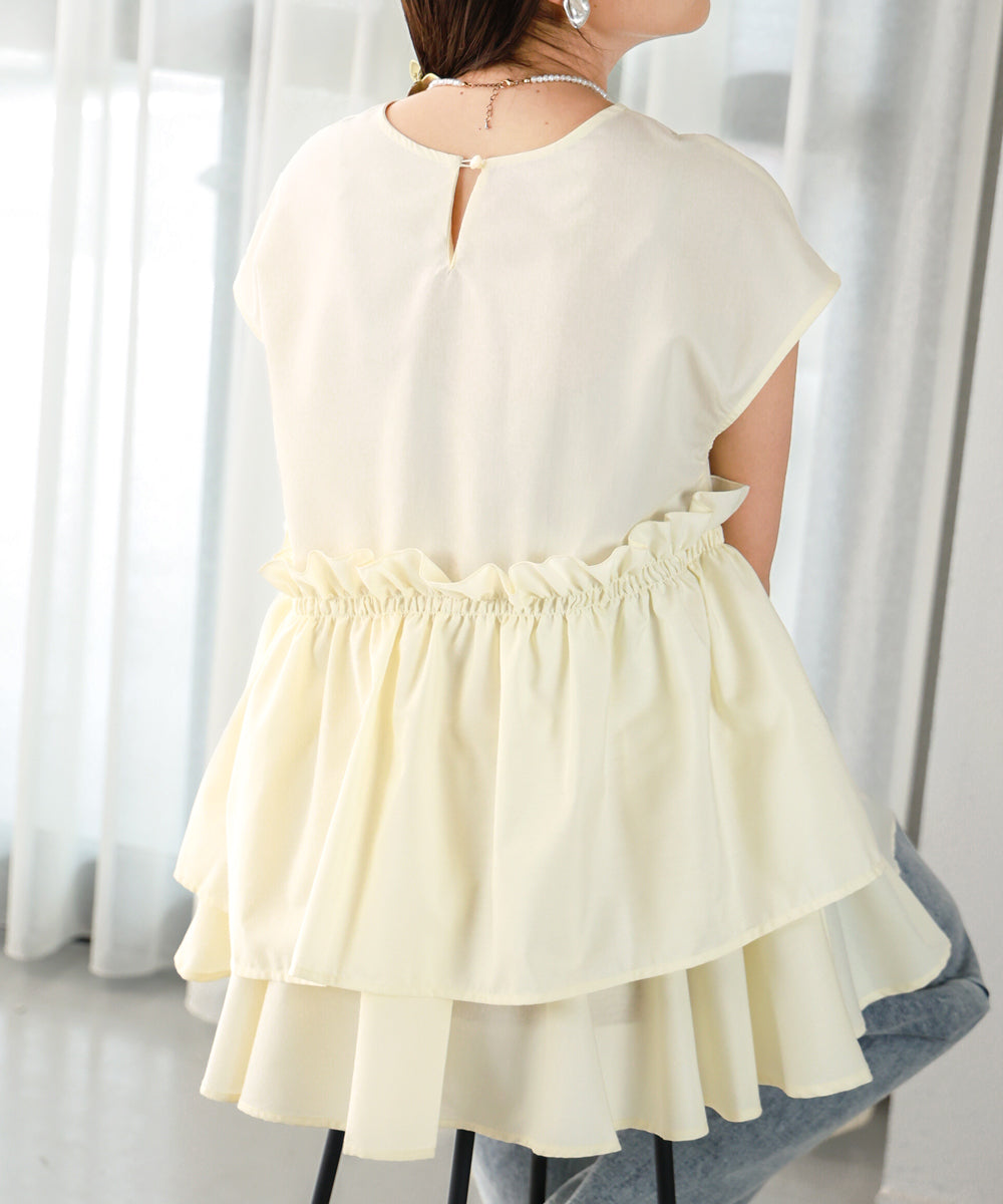 GATHERED TIERED BLOUSE