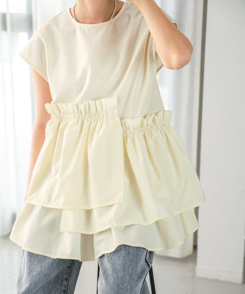 GATHERED TIERED BLOUSE