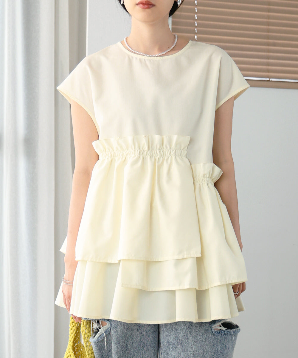 GATHERED TIERED BLOUSE