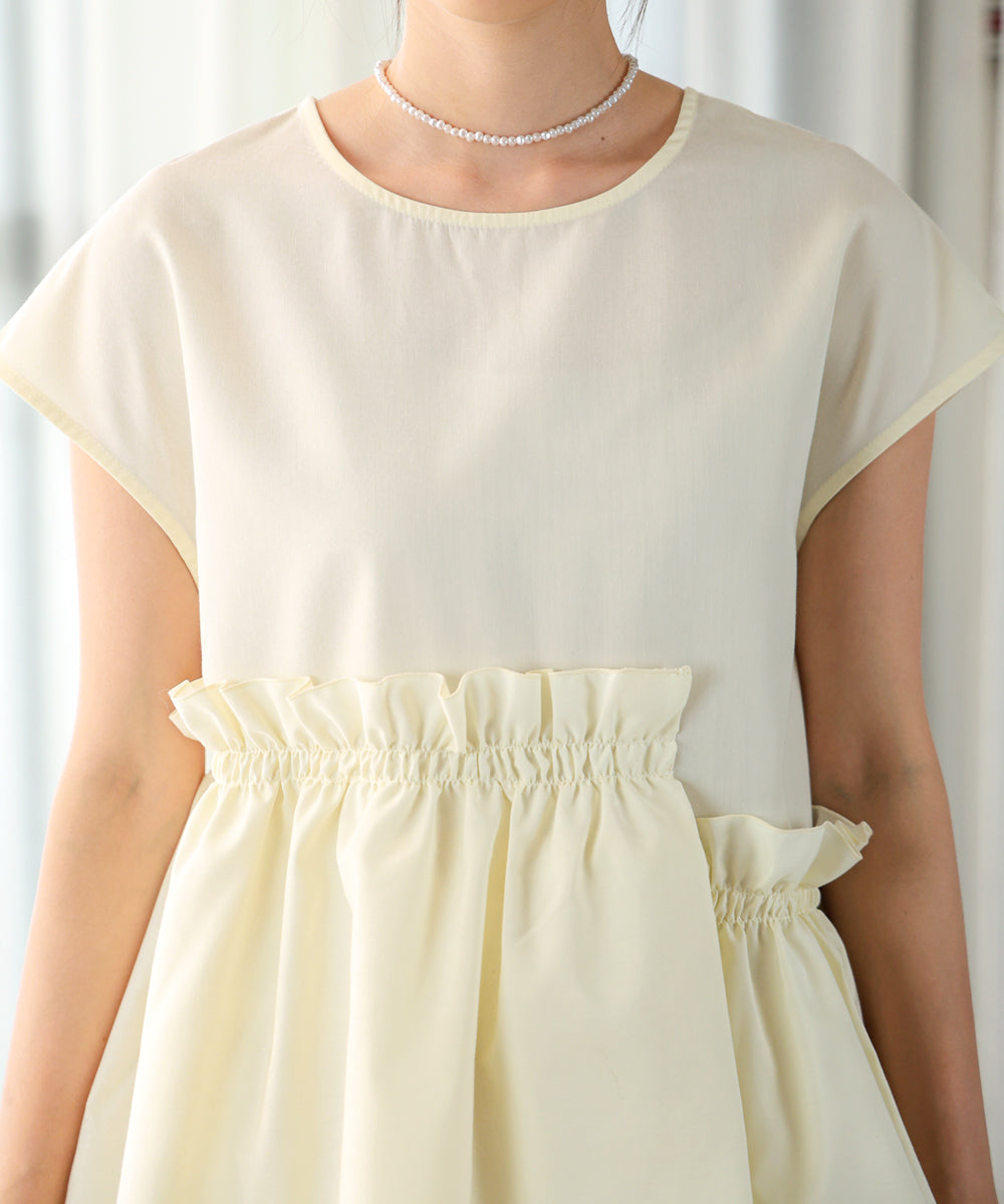 GATHERED TIERED BLOUSE