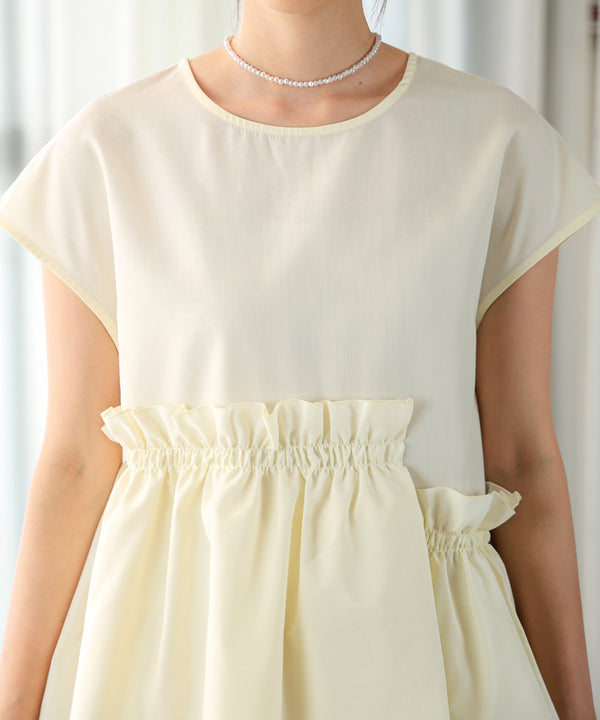 GATHERED TIERED BLOUSE