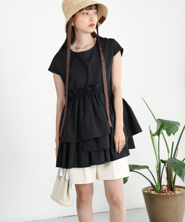 GATHERED TIERED BLOUSE