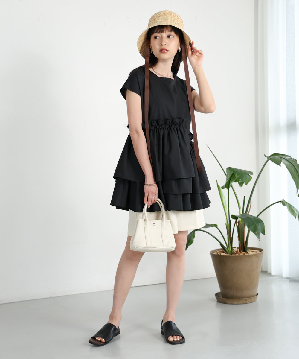 GATHERED TIERED BLOUSE
