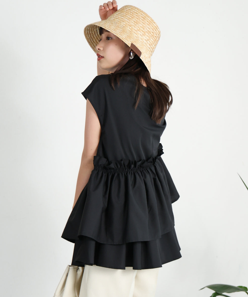 GATHERED TIERED BLOUSE