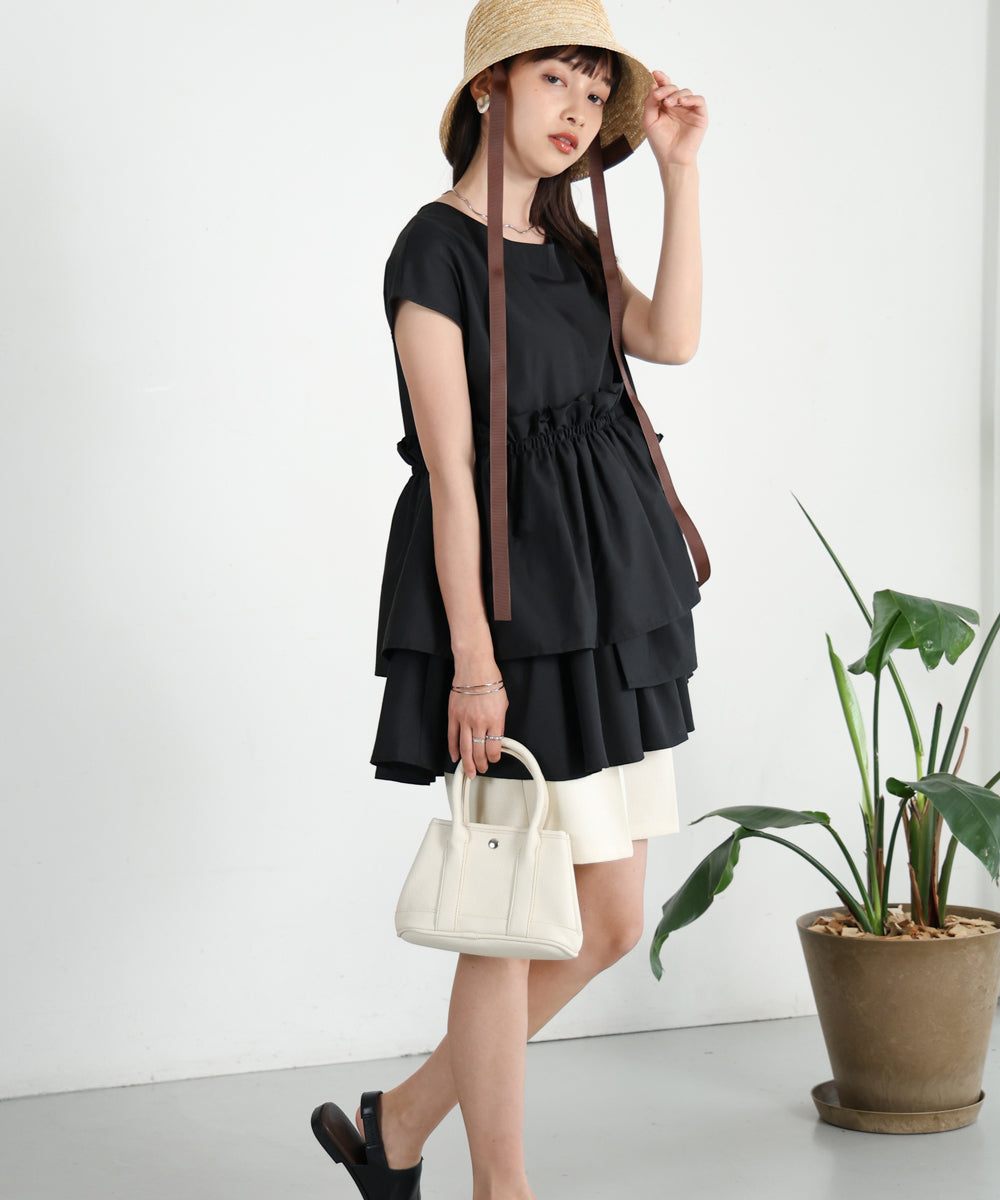 GATHERED TIERED BLOUSE