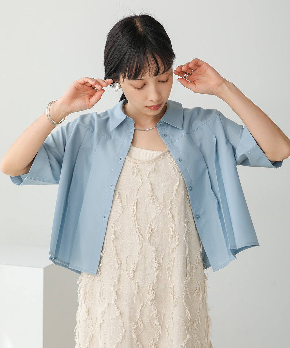 PLEATED SHIRT BLOUSE
