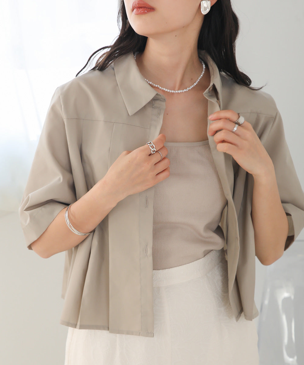 PLEATED SHIRT BLOUSE