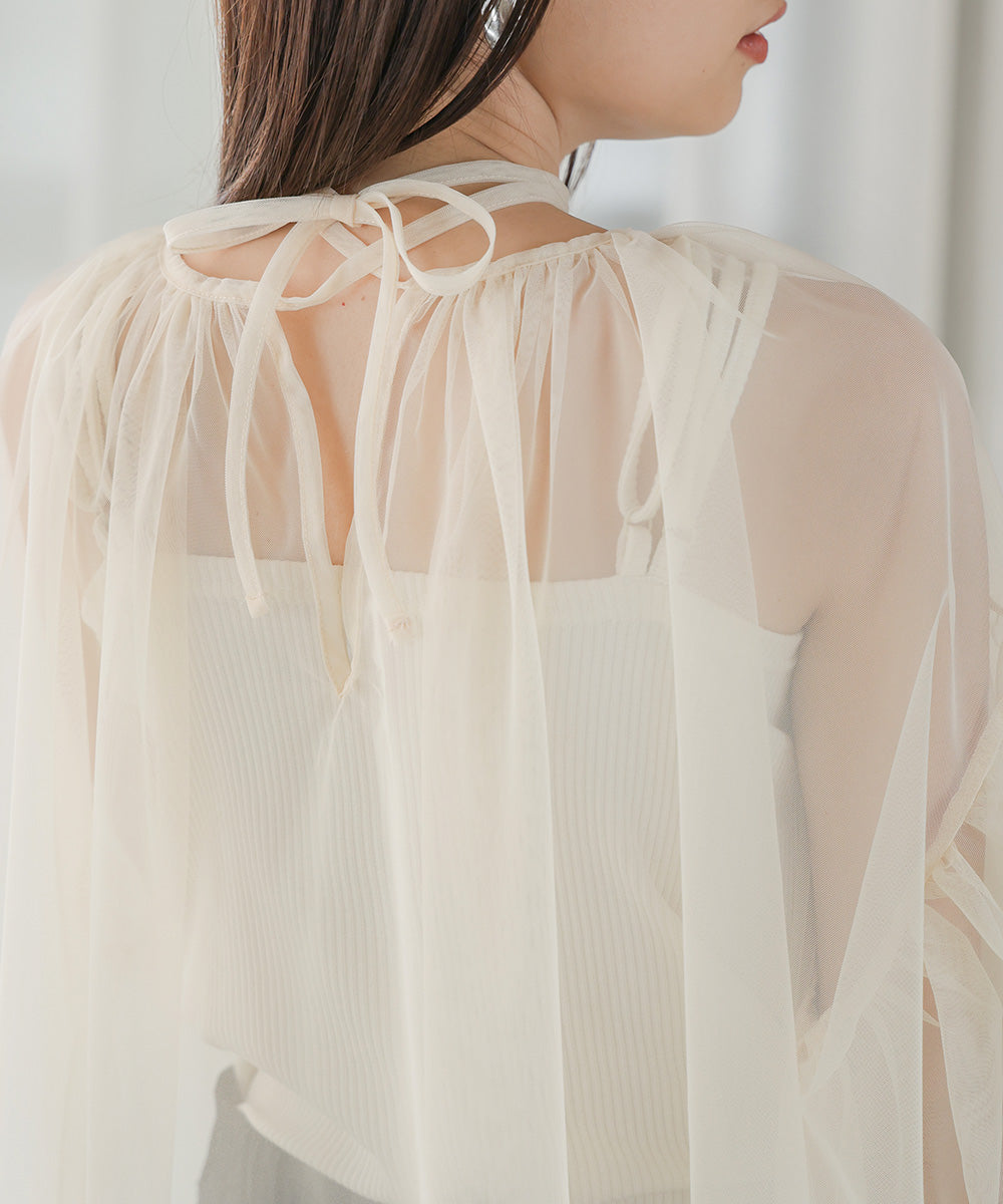 TULLE GATHER TOPS