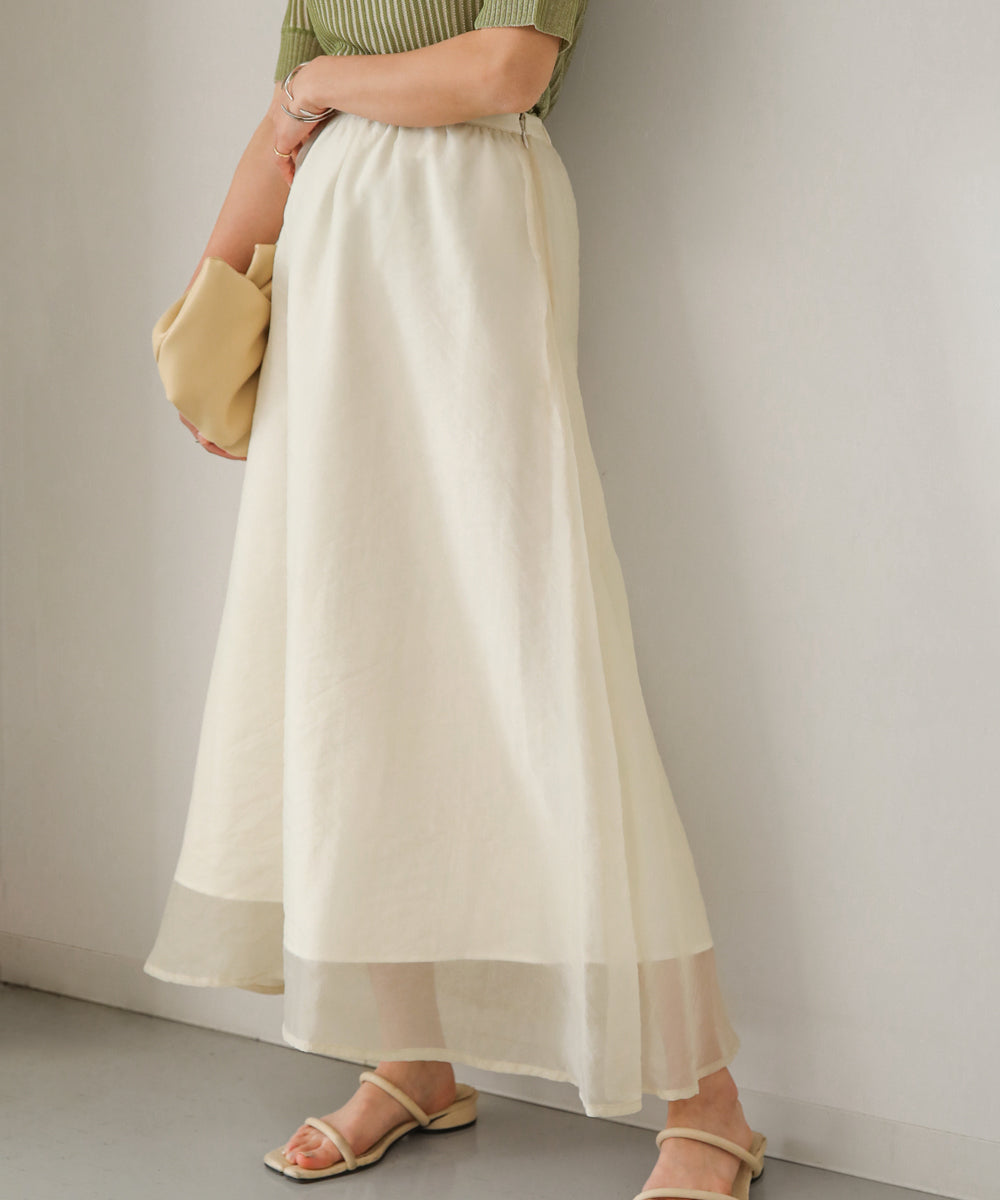 SHEER LAYERED FLARED SKIRT