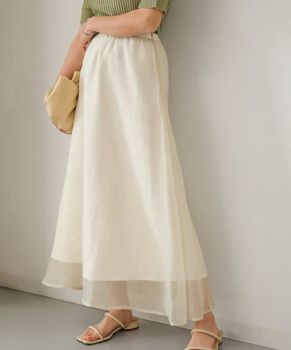 SHEER LAYERED FLARED SKIRT