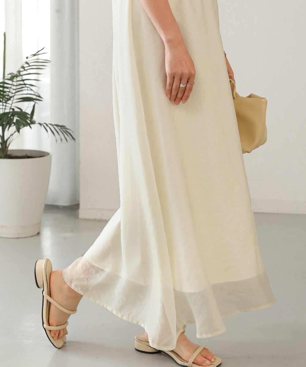 SHEER LAYERED FLARED SKIRT