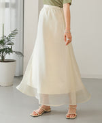 SHEER LAYERED FLARED SKIRT